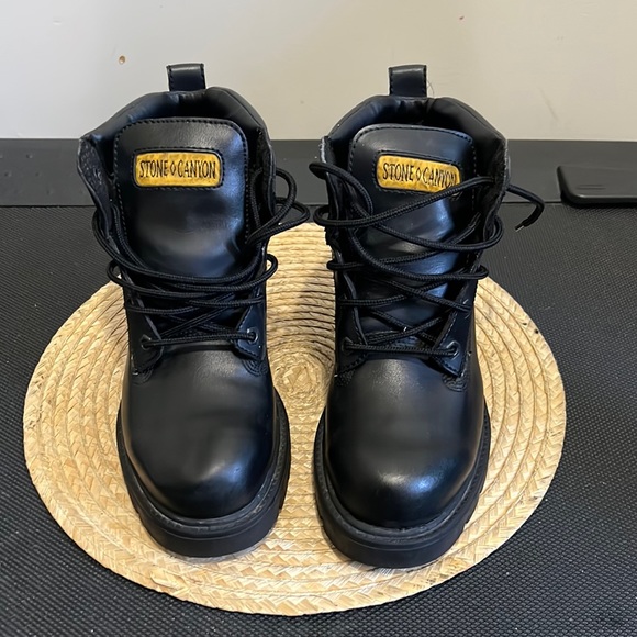 Stone & Canyon Biker platform Combat Boot Size 8.5 - Picture 2 of 14